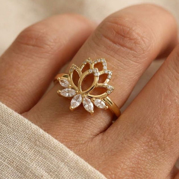 Hollow Flower Bright Ring