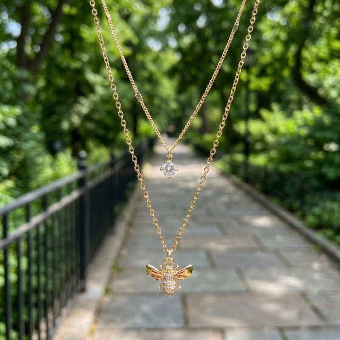 Double Layer Bee Necklace