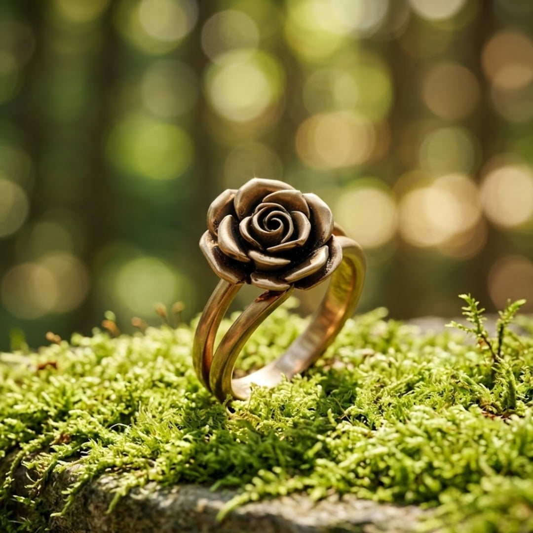 Gold Rose Flower Ring