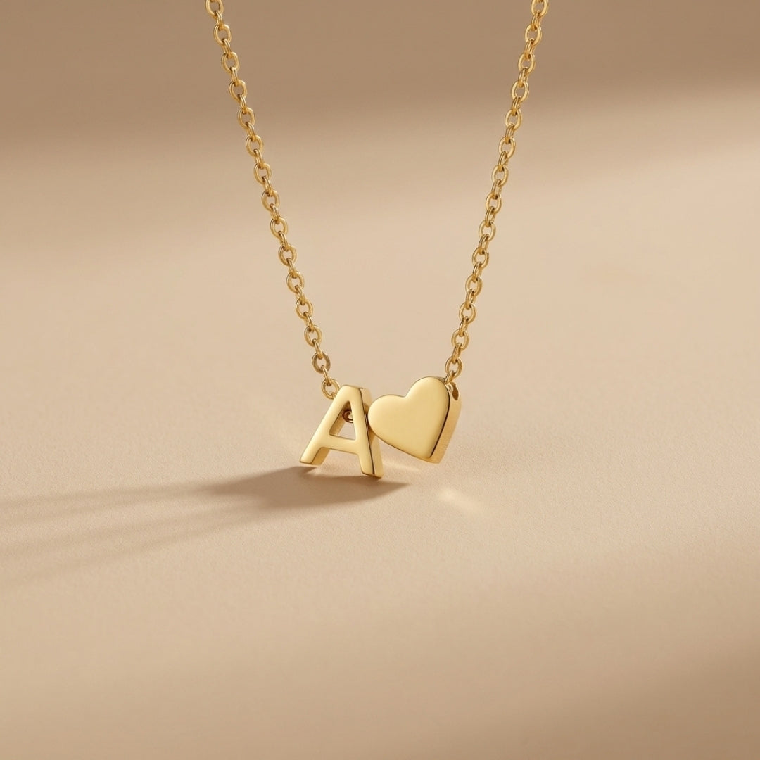 Forever Love & Letter Gold Necklace