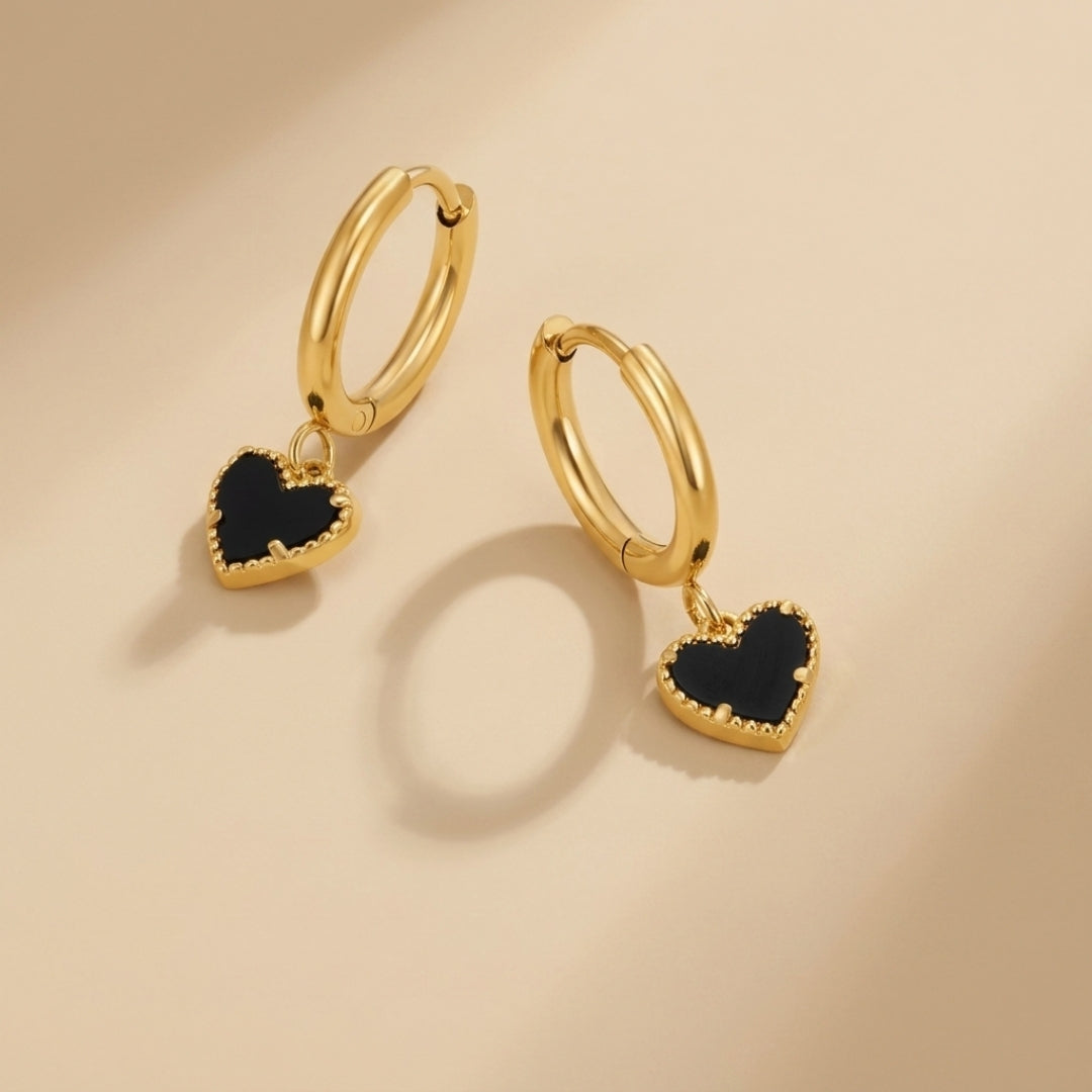 'Tainted Hearts' Hoop Earrings