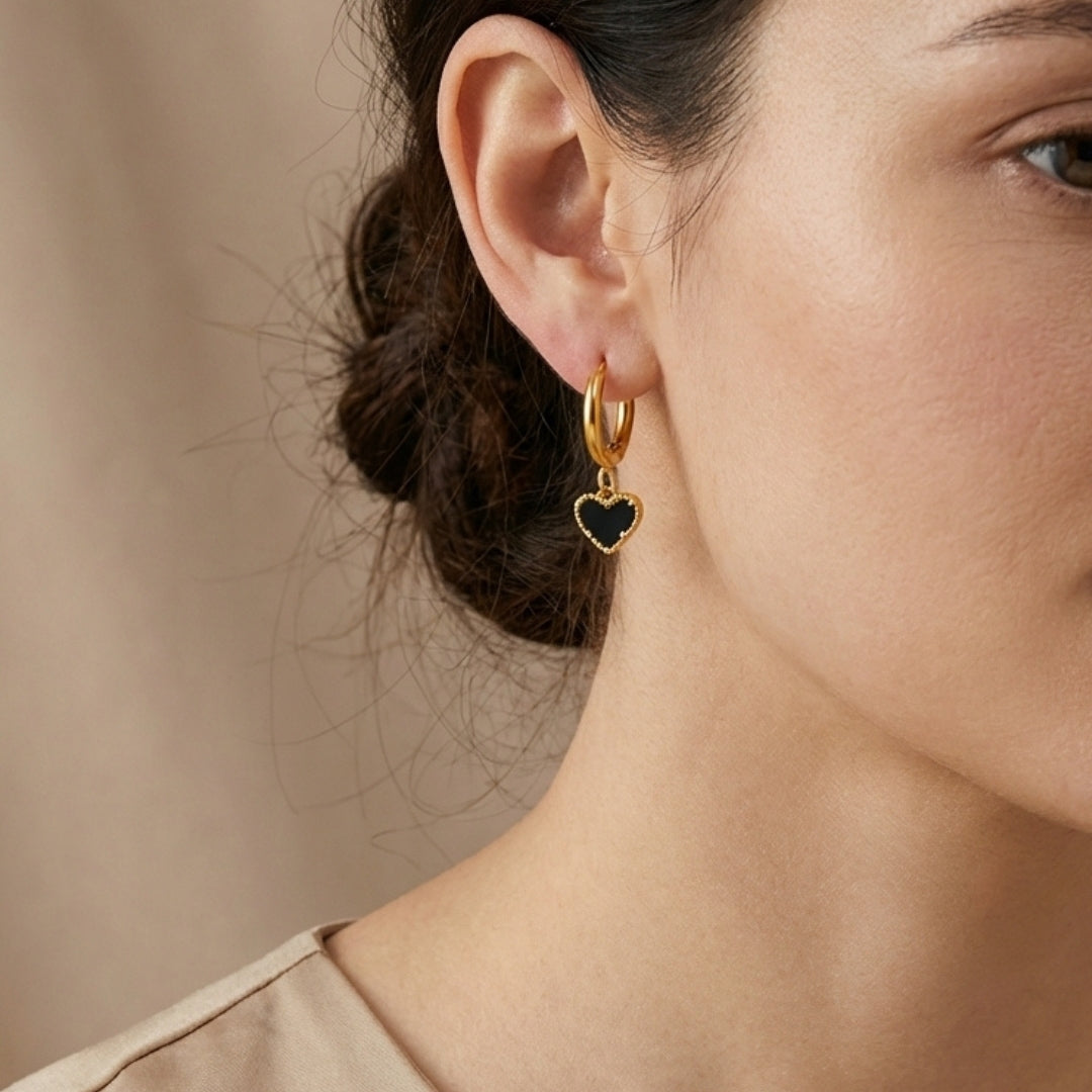 'Tainted Hearts' Hoop Earrings