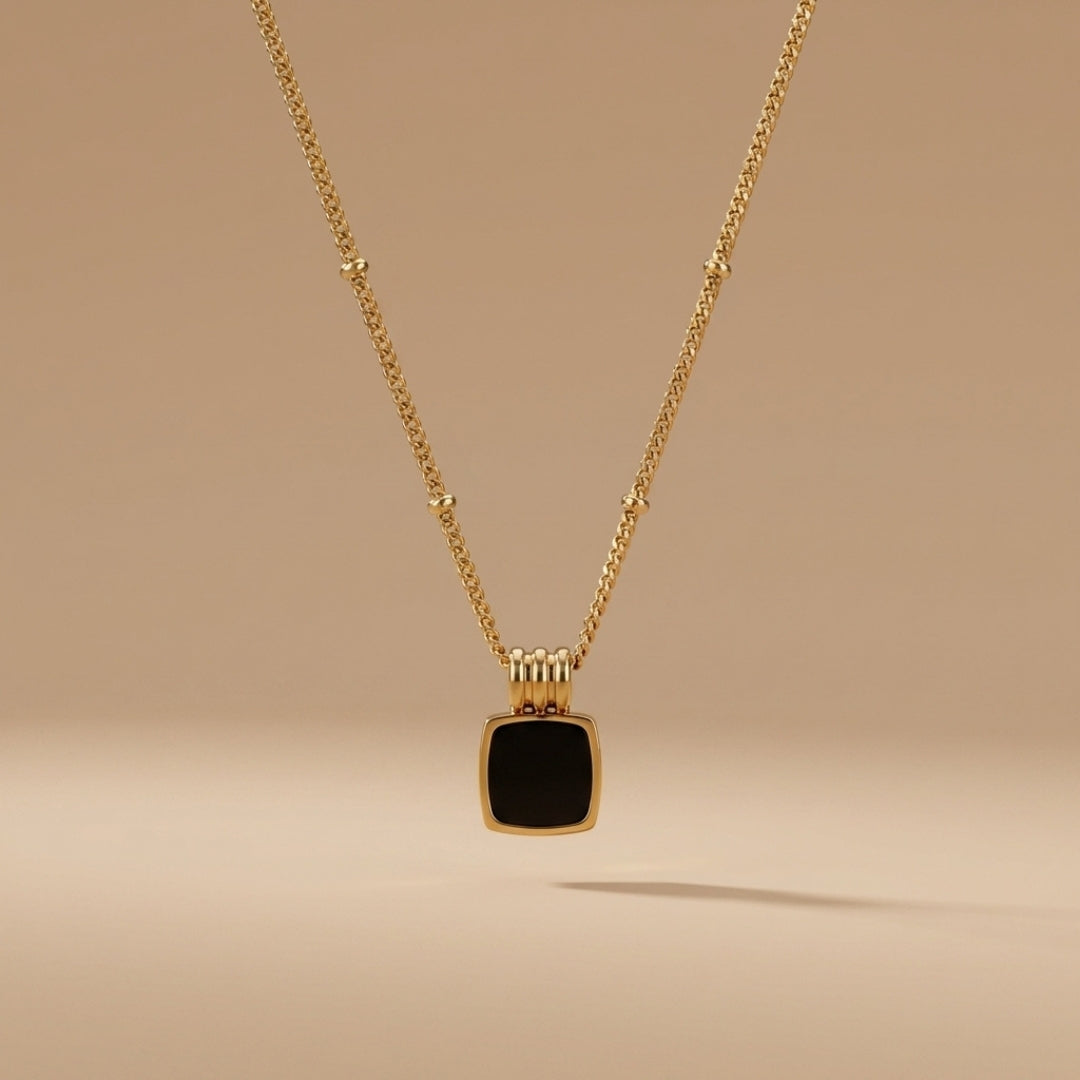Lucia Black Pendant Necklace