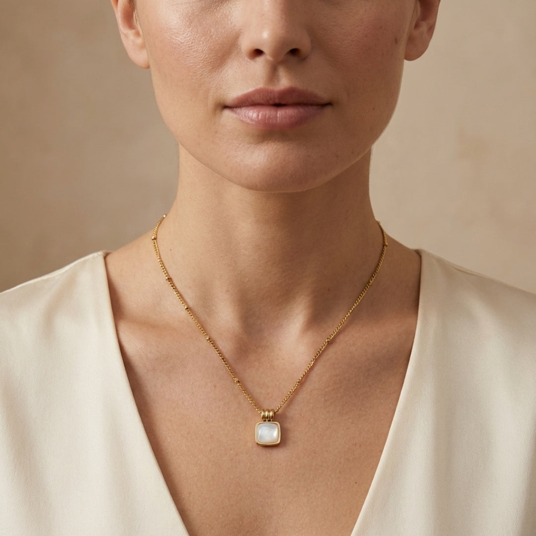 Lucia White Shell Pendant Necklace