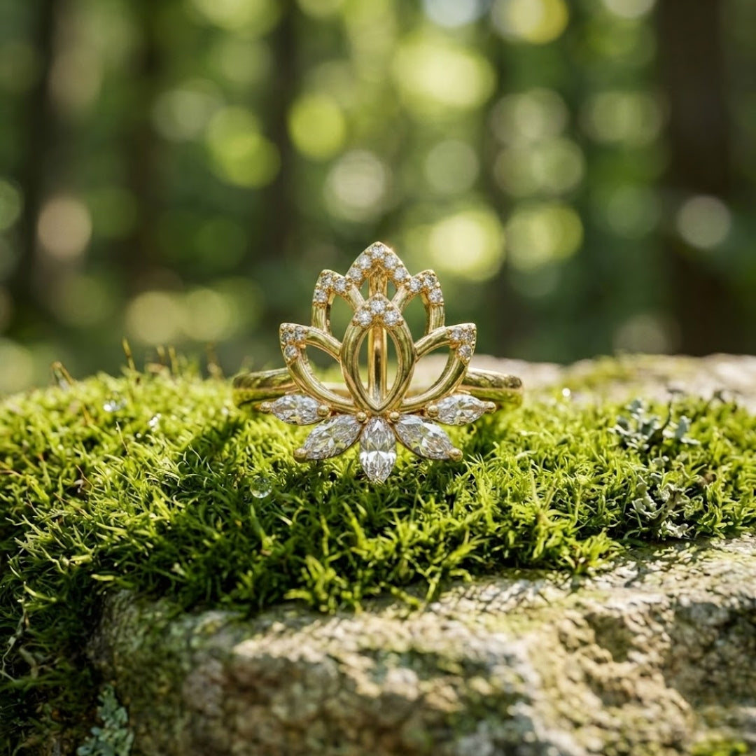 Hollow Flower Bright Ring
