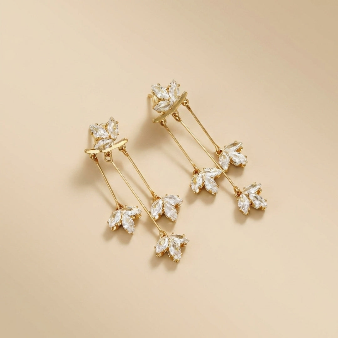 Crystal Lotus Waterfall Earrings