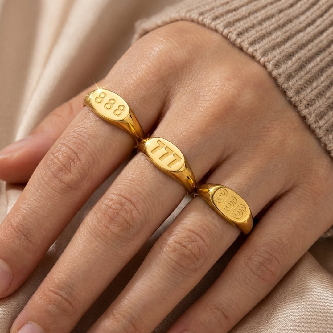 Angelica® Angel Number Signet Ring