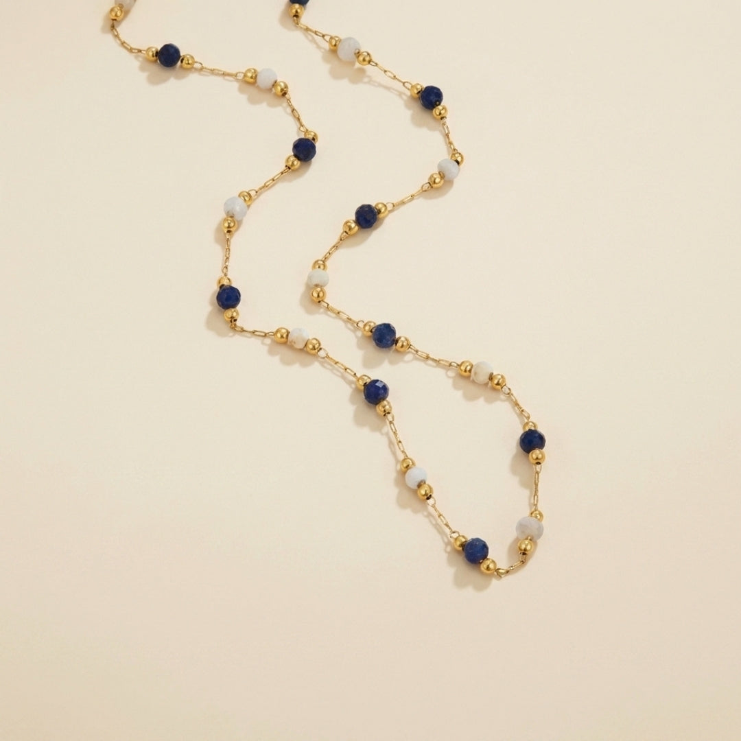 Lulu Midnight Beaded Stone Necklace