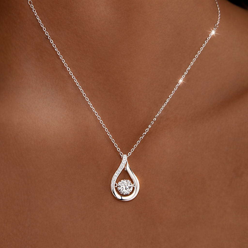 925 Silver Zirconia Drop Necklace