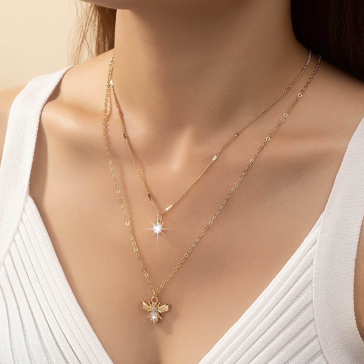 Double Layer Bee Necklace