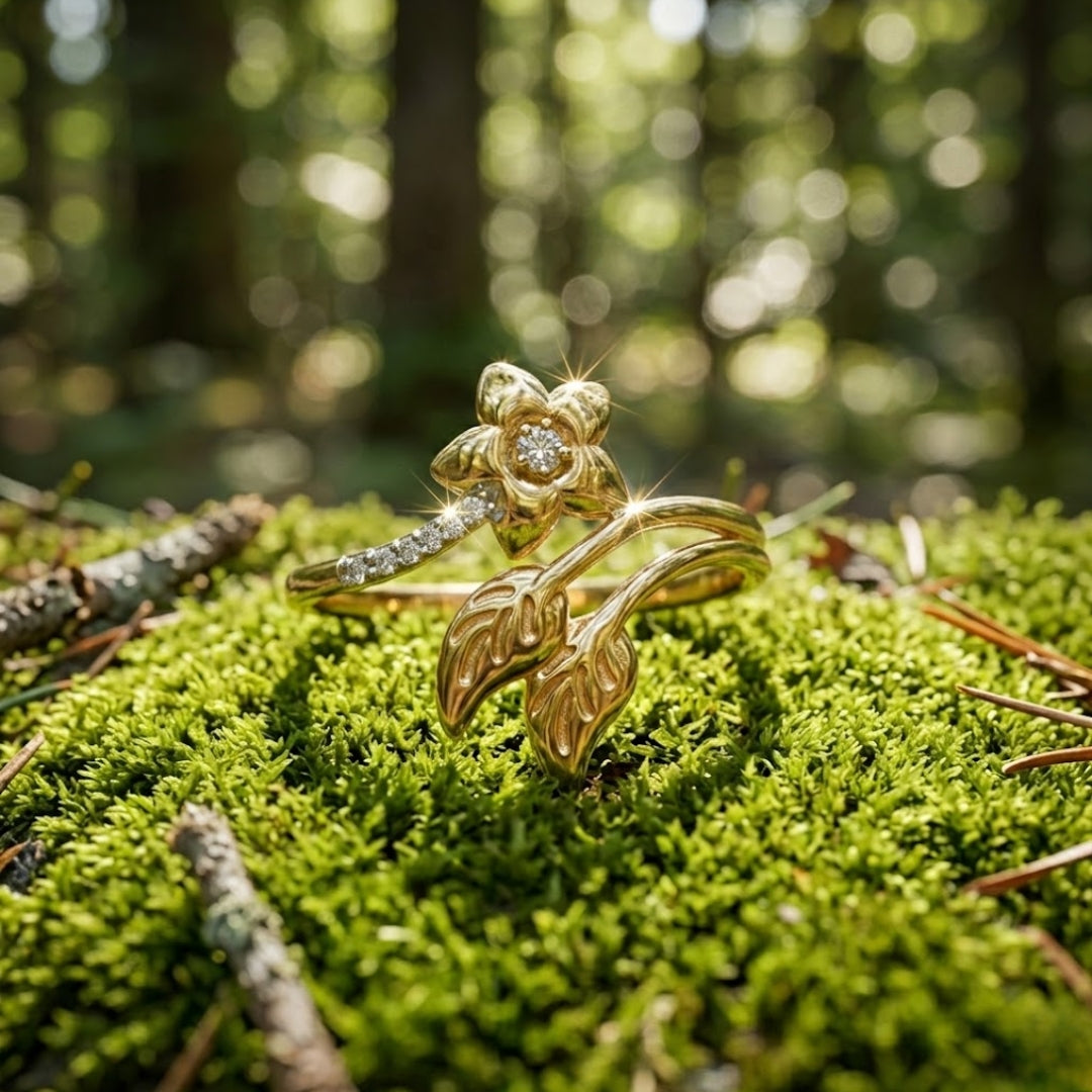 Golden Bright Flower Ring