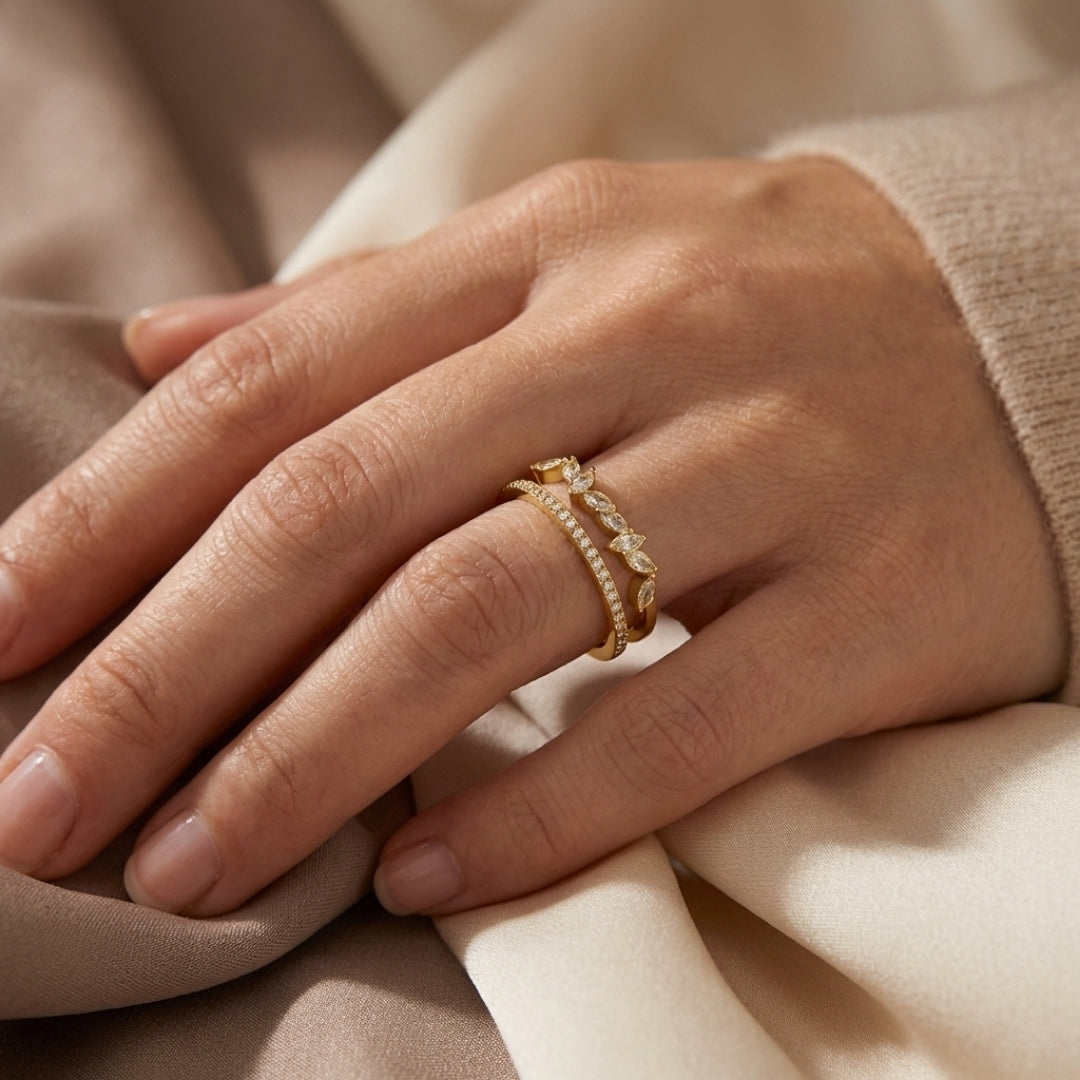 18K Gold Mia Crystal Ring