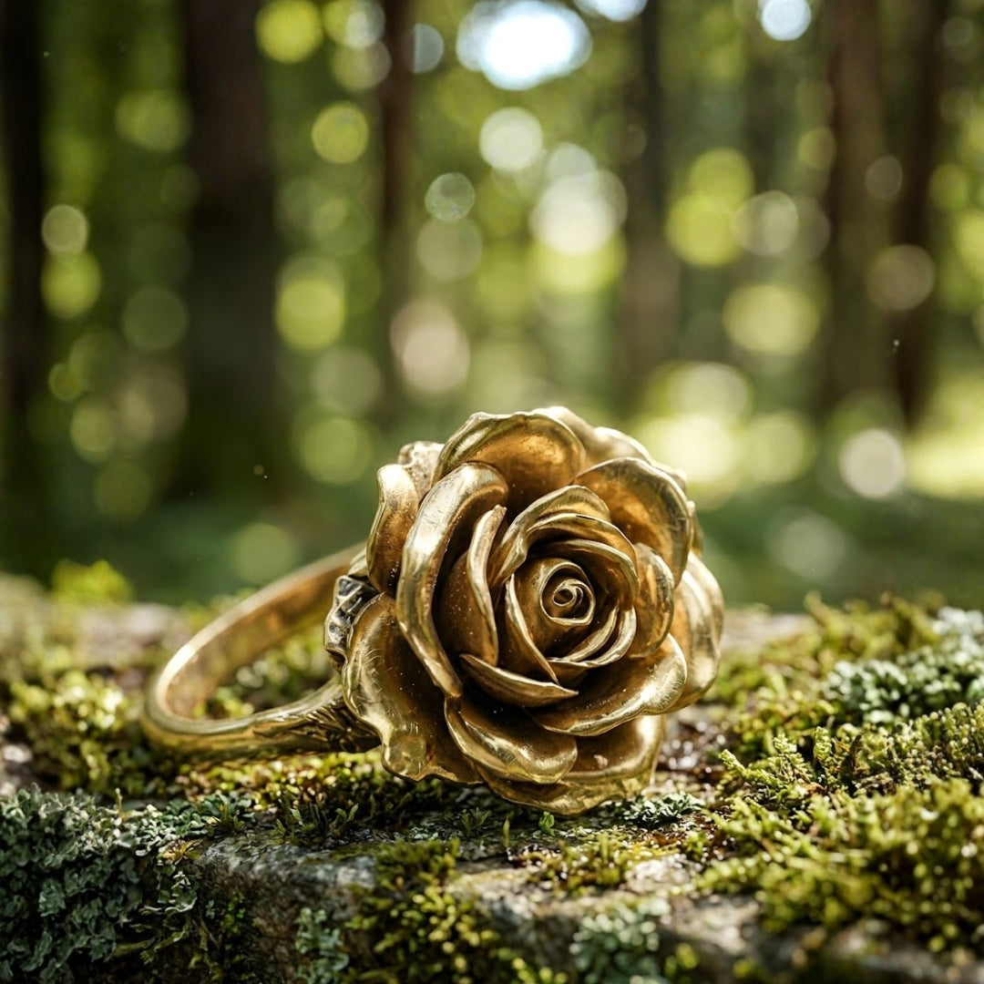 Gold Rose Blossom Ring