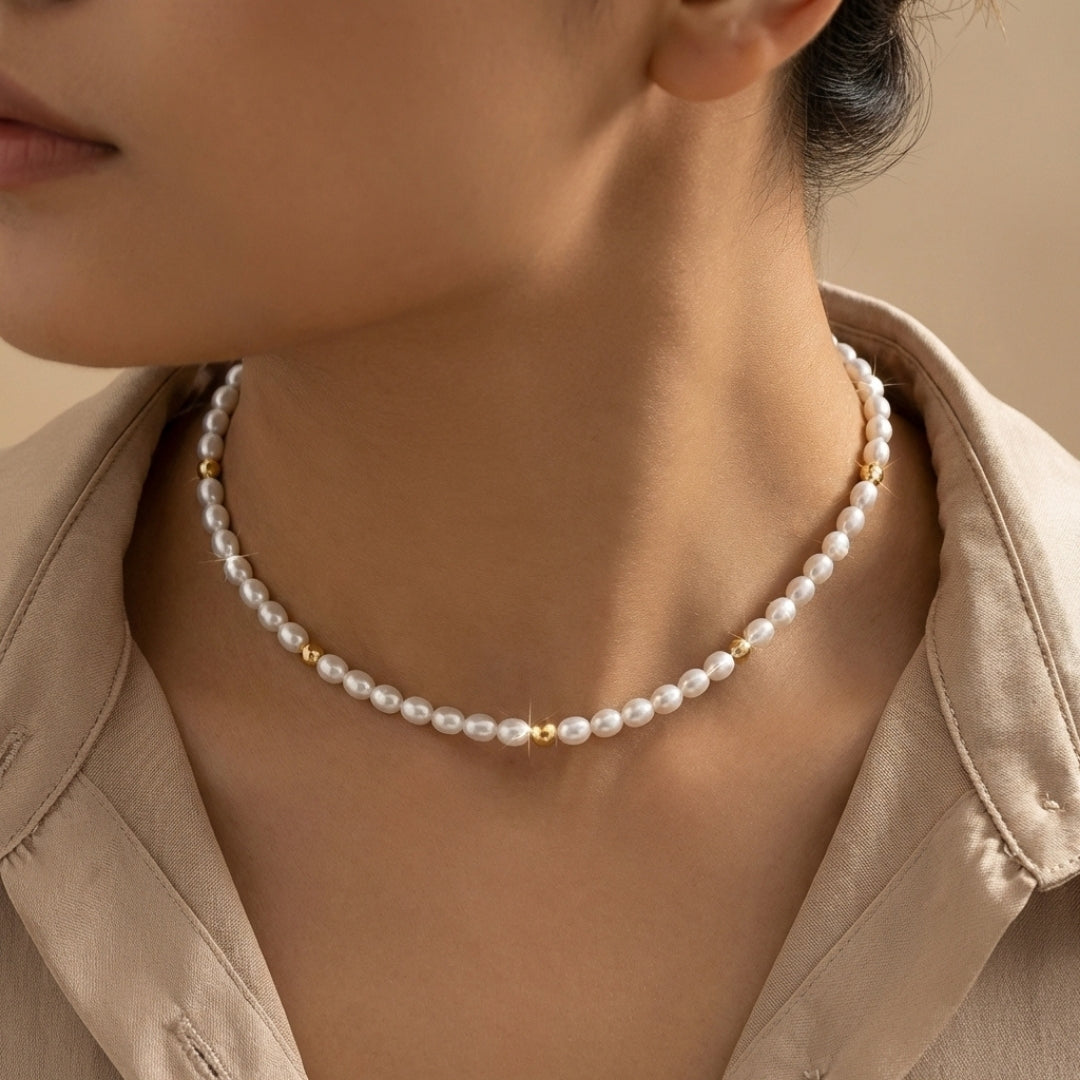 Aloha Pearl and Gold Choker