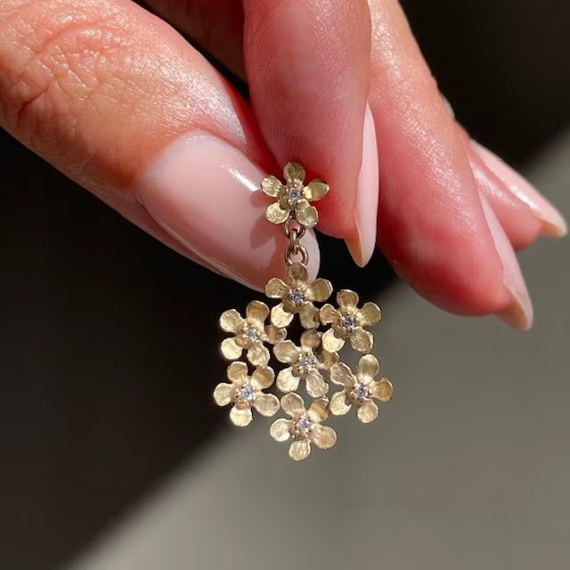 Flower Patch Drop Earrings