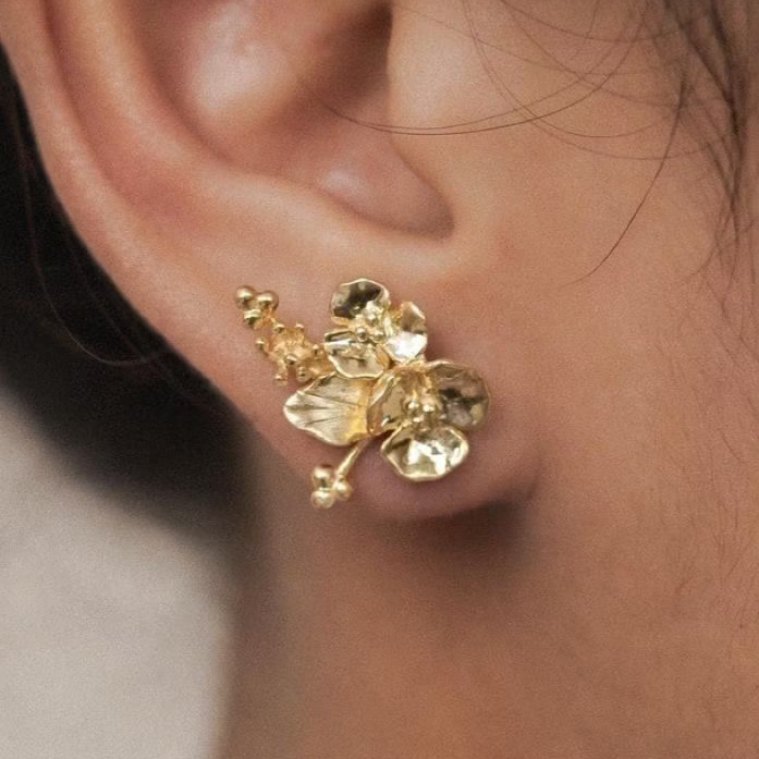 Blossom Gold Forged Earrings