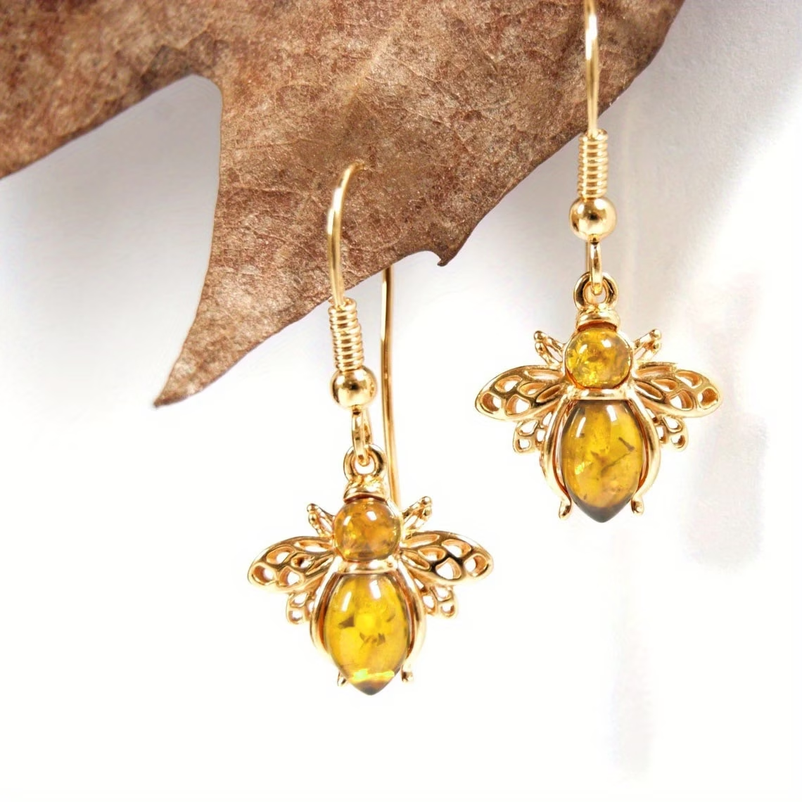 Crafted Bee-Shaped Earrings