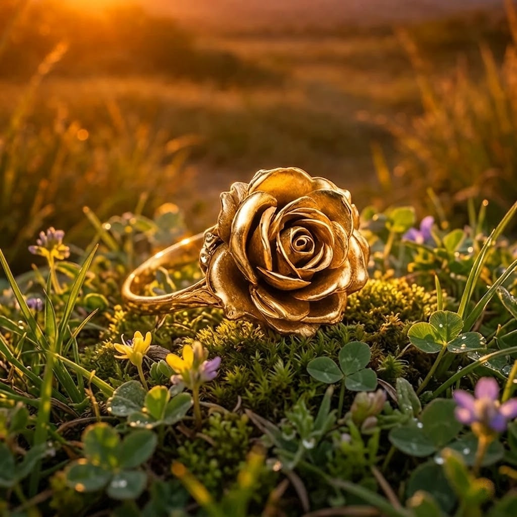 Gold Rose Blossom Ring